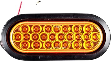 All Star Truck Parts 6" Oval LED Recessed Amber Strobe Light, 24 LED DOT/SAE Approved & Marked, Waterproof, Super Bright High Powered Strobe for Towing With Grommet