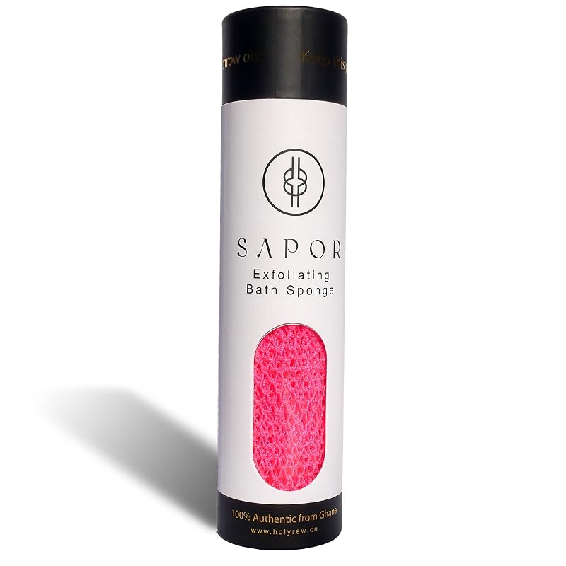Esponja de banho africana SAPOR Holy Raw, Neon Pink