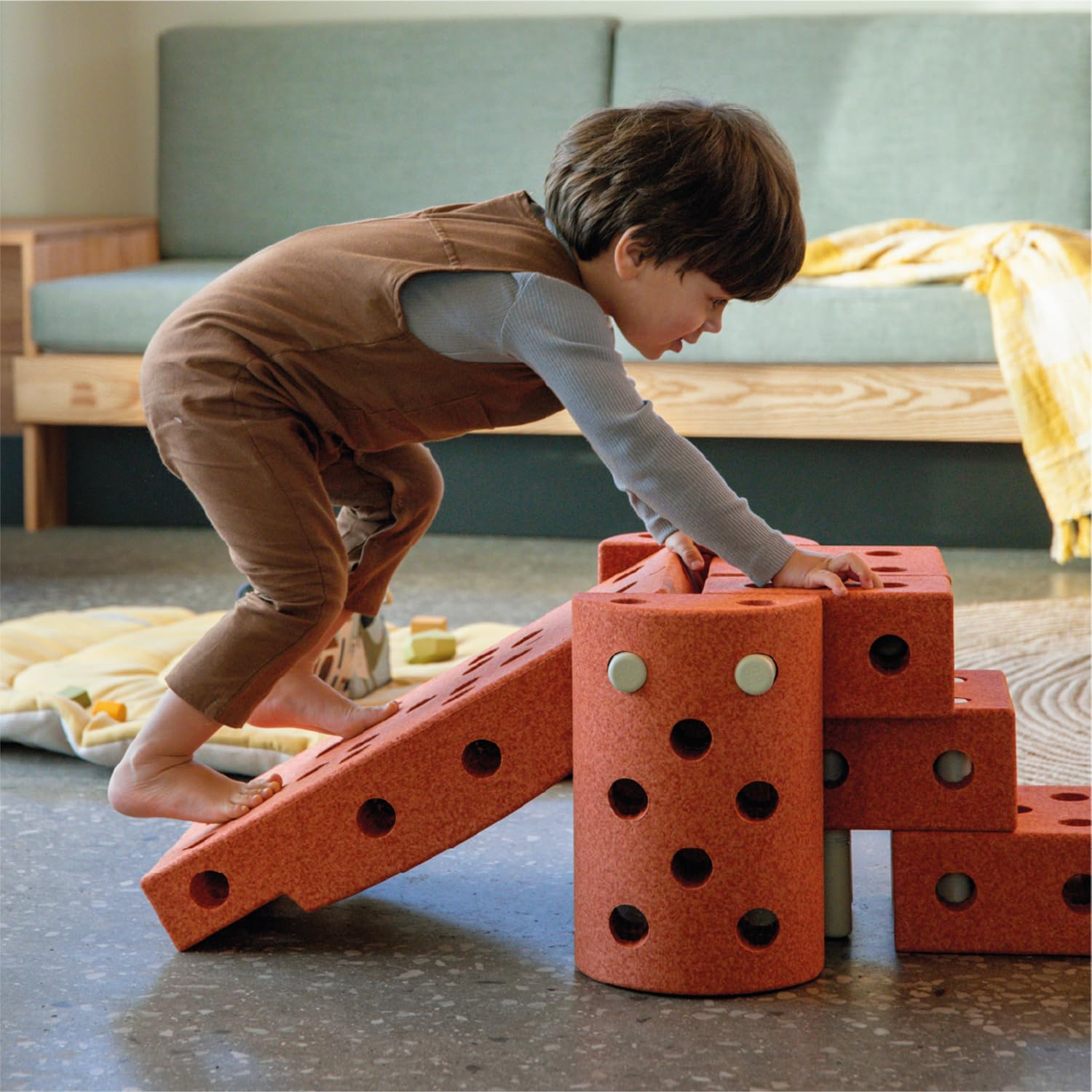 Modu Giocattolo Marca Modello 34 Tlg. Baukasten Starter-Set Playsystem Dreamer Von 0-6 Jahre - Burnt Orange/Dusty Green