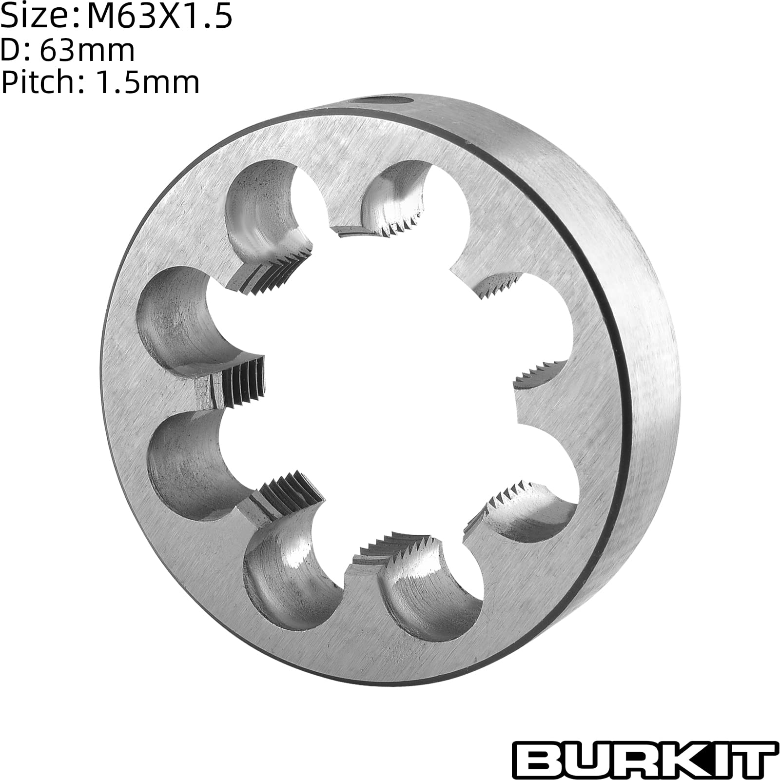 Burkit Metrische M63 x 1,5 runde Gewindeschneideisen, M63 x 1,5 Gewindeform, rechte Hand