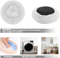 Nepfaivy Kerek Plüss Kutya Macska Ágy Donut Párna S-40cm Világosszürke 7