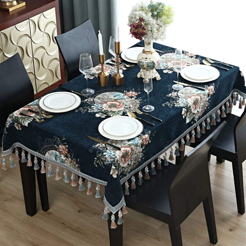 Cubierta de Mesa Decoración Floral de la impresión del cordón Resistente a Las Manchas de Agua Manteles de Tela for Comedor Resistente Mantel y sin Arrugas Decoración de Cocina