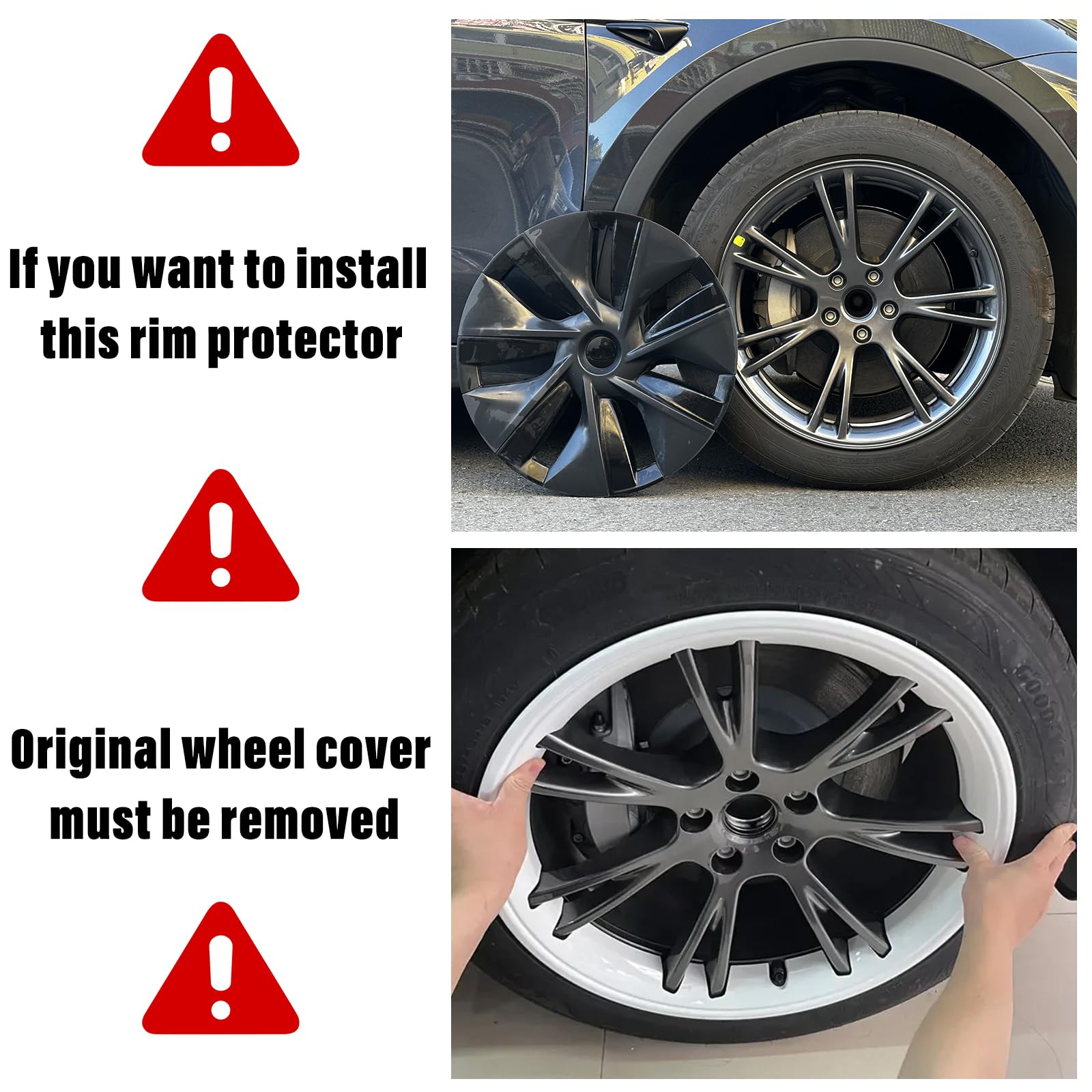for Tesla Wheel Protector, 19 Inch Model Y (2020-2024) Wheels Rim Protectors,4PCS Rims Protectation,Car Performance ABS Accessories for Curb Rash and Scratch Prevention