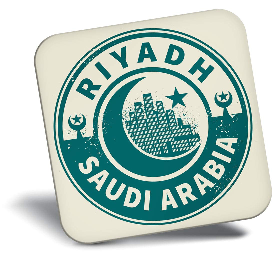 Destination Vinyl Ltd Green Fridge Magnet - Saudi Arabia Riyadh Travel 7442