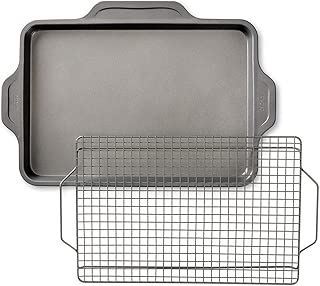 All-Clad J257S264 Pro-Release bakeware sheet with rack, 21 In x 14.25 In x 2 In, Grey - coolthings.us
