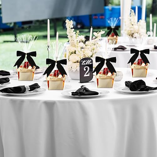 Miniatura 22 de Yerliker Juego de 10 mini cestas de madera vacías para regalos, cestas pequeñas vacías de 4 pulgadas, lazos de bayas, bolsas transparentes