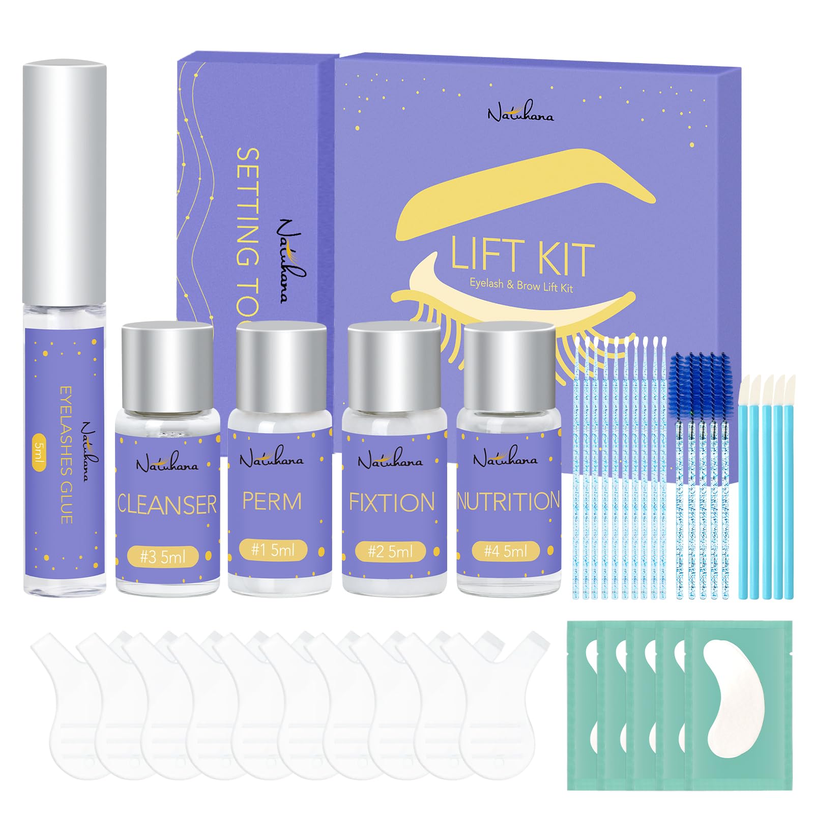 Lash Lift Kit and Eyebrow Lamination Kit,Instant Eyelash Curling Lash Extension Set,Semi-Permanent Eyelash Curling Perming,Suitable for Beginner,Professional,DIY Home or Salon Eyelash & Brow Lift Kit