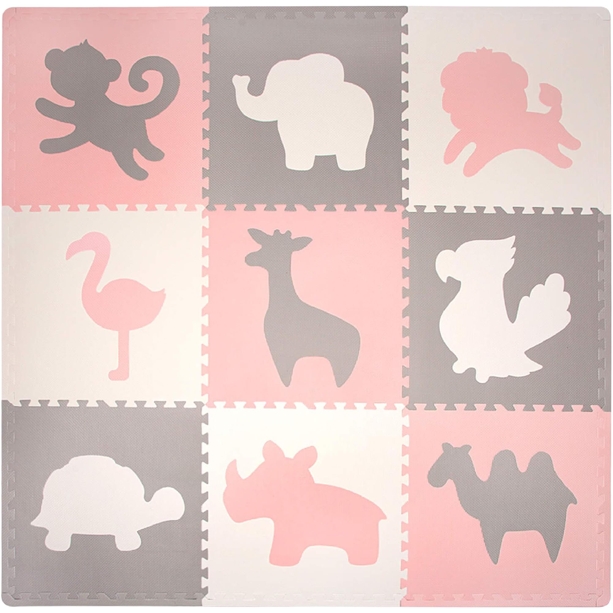 Stylowa Mata Puzzle dla Niemowląt 1,8x1,8m Afryka – 9 XXL Płyt 60x60cm – 20% Grubsza & Miękka Mata do Zabawy dla Dzieci – Bezpieczna, Bezwonna, Łatwa w Czyszczeniu Mata do Raczkowania