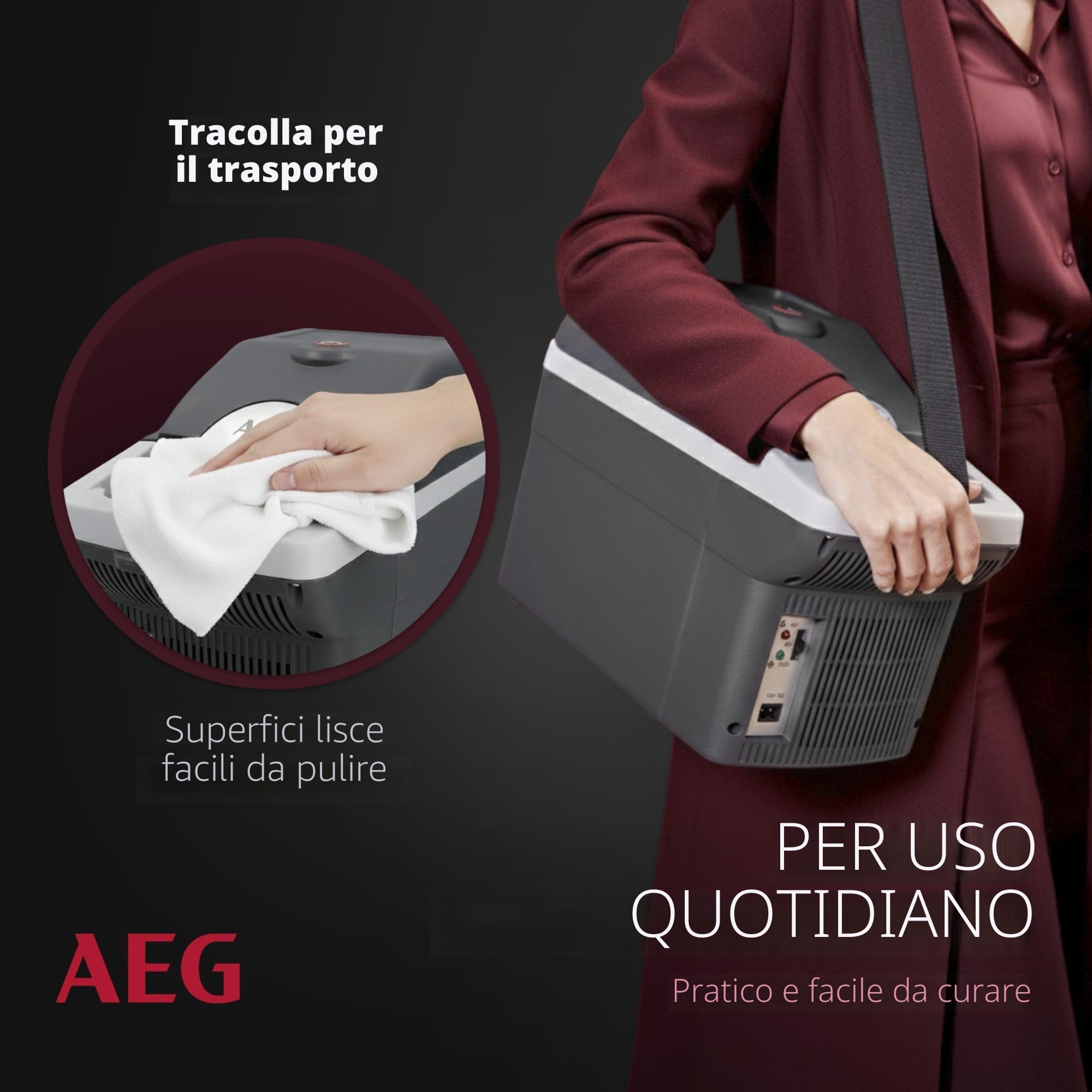 AEG Automotive 10693 Board-Bar BK 6-Contenitore termoelettrico da 6 Litri, 12/230 Volt, Presa, richiudibile in Auto, 6 Liter