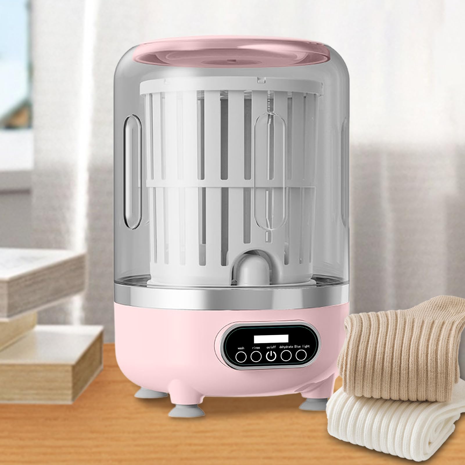 Mini 3L Recargable Con Cesta Giratoria - Pequeña Para Ropa Ropa | Interior,Ropa Ropa De Bebé Ropa De Cama Para Animales Calcetines Dormitorio
