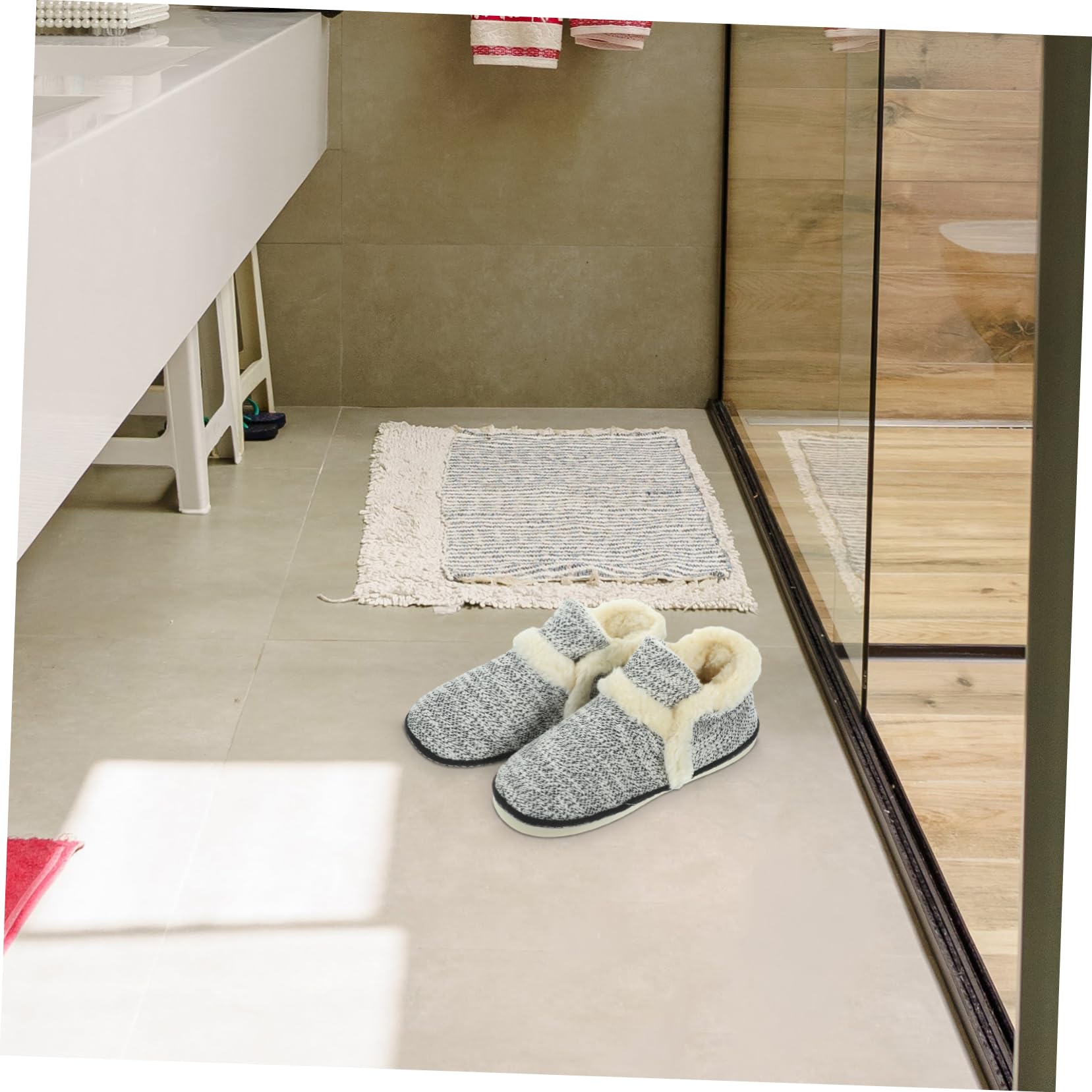 CALLARON Pantofole da Uomo in Peluche Pantofole Calde per Interni Invernali Spesse da Casa Design Semplice