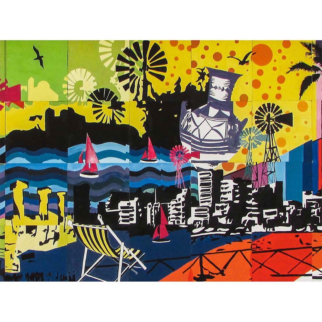Graffiti Mural Paralimni Secondary Cyprus Art Print Poster Wall Decor 12X16 Inch