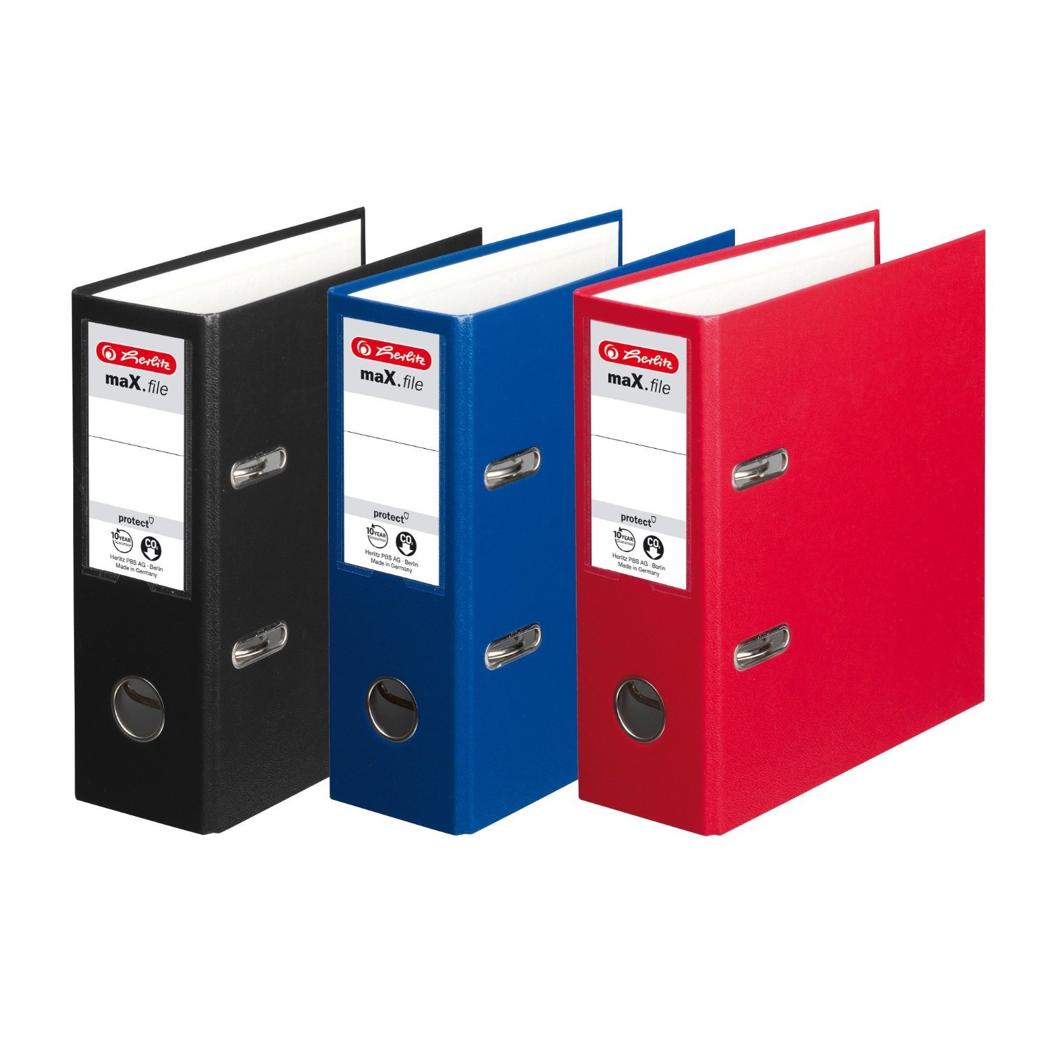 10 Herlitz 10842000 Ordner maX.file protect, A5 hoch, Farbe blau, FSC Mixed