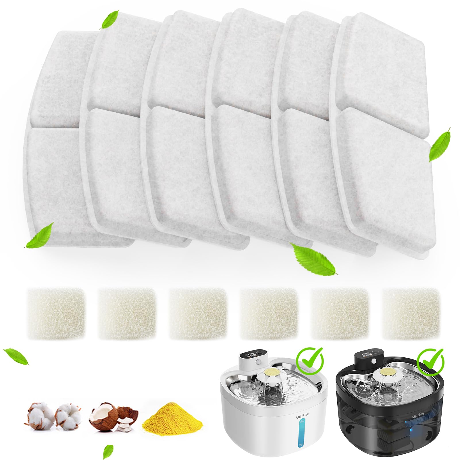 6 Pack Filters Replacement Filters for FP12 with 6 Filter, 6 Layer Filters for Pet Drinking Fountain