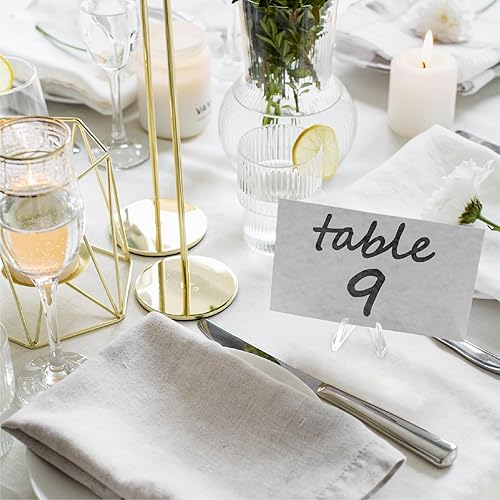 Miniatura 3 de HillSpring Paquete de 10 caballetes pequeños transparentes de 1.4 pulgadas, mini caballete de mesa de acrílico, soporte de exhibición para monedas