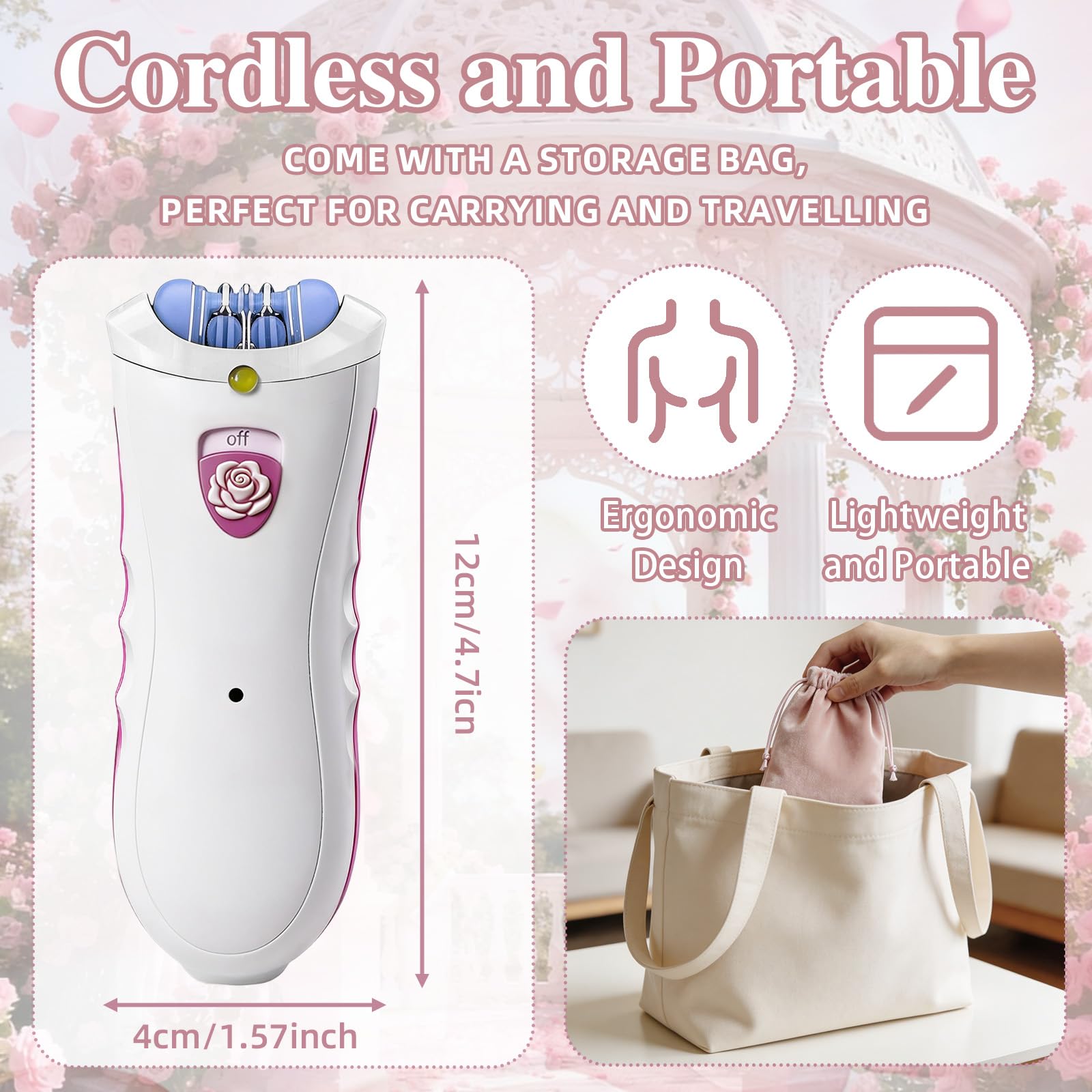 Depiladora facial para mujer, dispositivo eléctrico de depilación para cara y cuerpo, depiladora reutilizable sin dolor para mujeres, inalámbrica con luz LED, afeitadora portátil para pelusas de