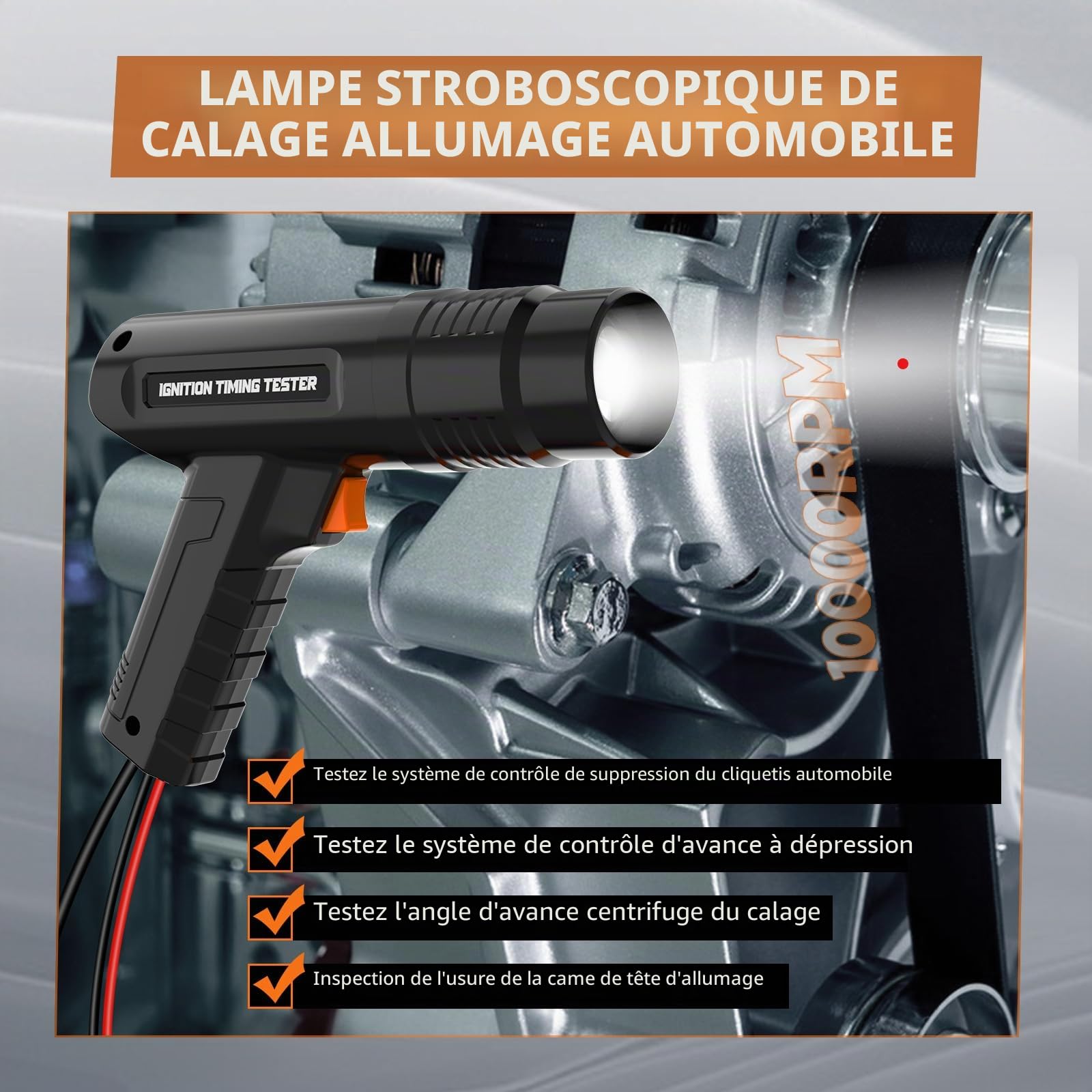 Pistolet à lumière d'allumage 12V Pistolet de point d'allumage Lampe stroboscopique Pistolet à éclair Allumage Lumière d'allumage Pistolet pour voiture, bateau à vapeur, moto