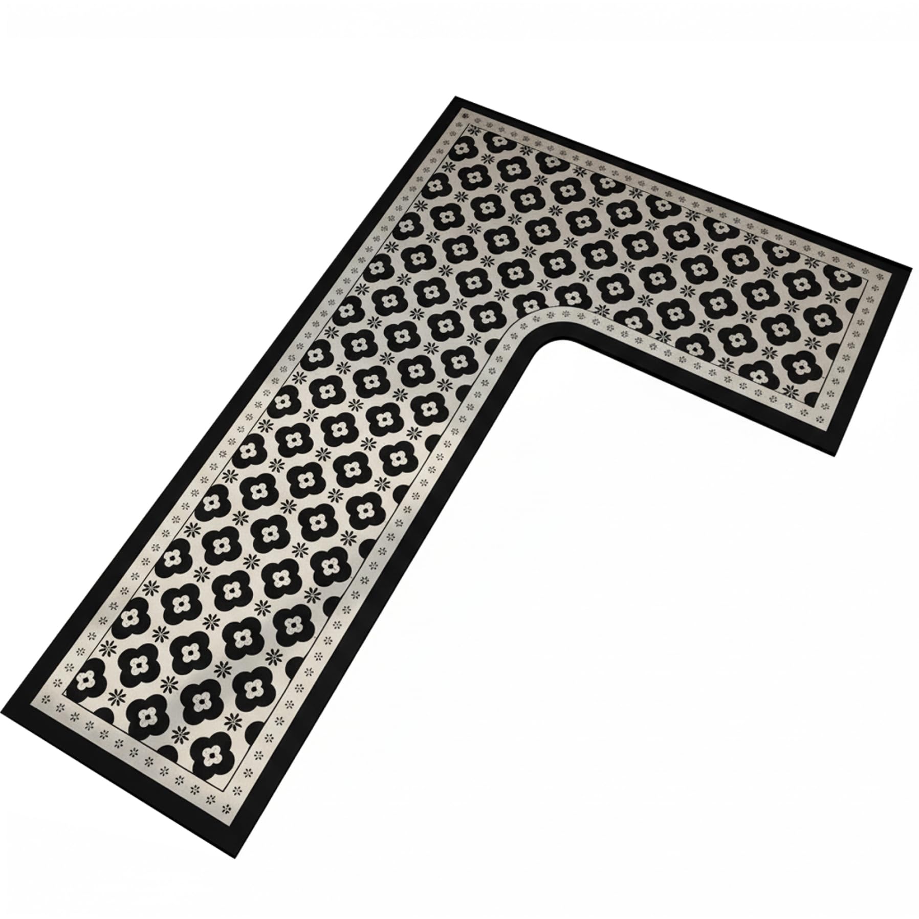 Tapis en forme de L pour cuisine : sol absorbant et antidérapant de 31,5 x 47,2 pouces