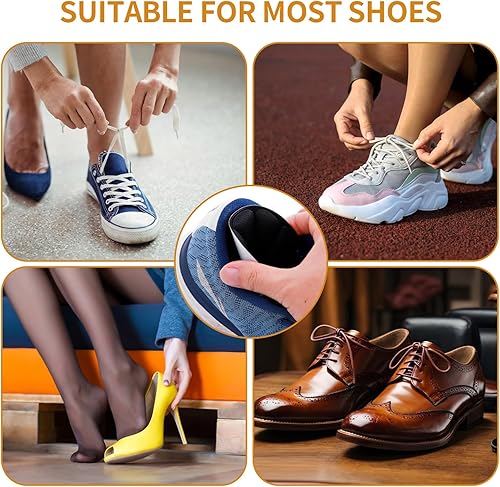 Miniatura 6 de Almohadillas de talón para zapatos sueltos, adhesivo de malla, 4 pares de almohadillas de talón reutilizables, protectores de talón para mujeres y