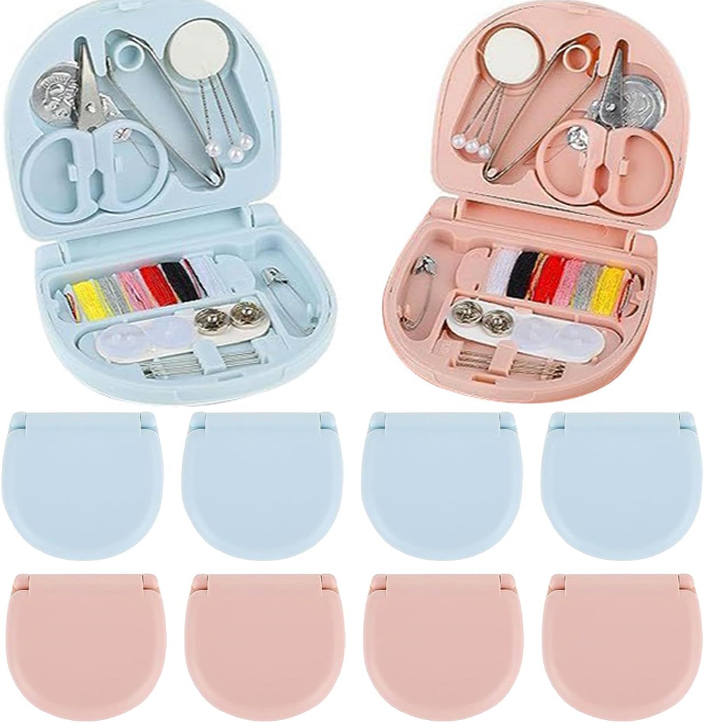 8 Pack Mini Sewing Kits, Compact Travel Emergency Sewing Set with Threads, Scissors, Needles, Portable Repair Supplies for Beginners, Hotels, Travel, Charity