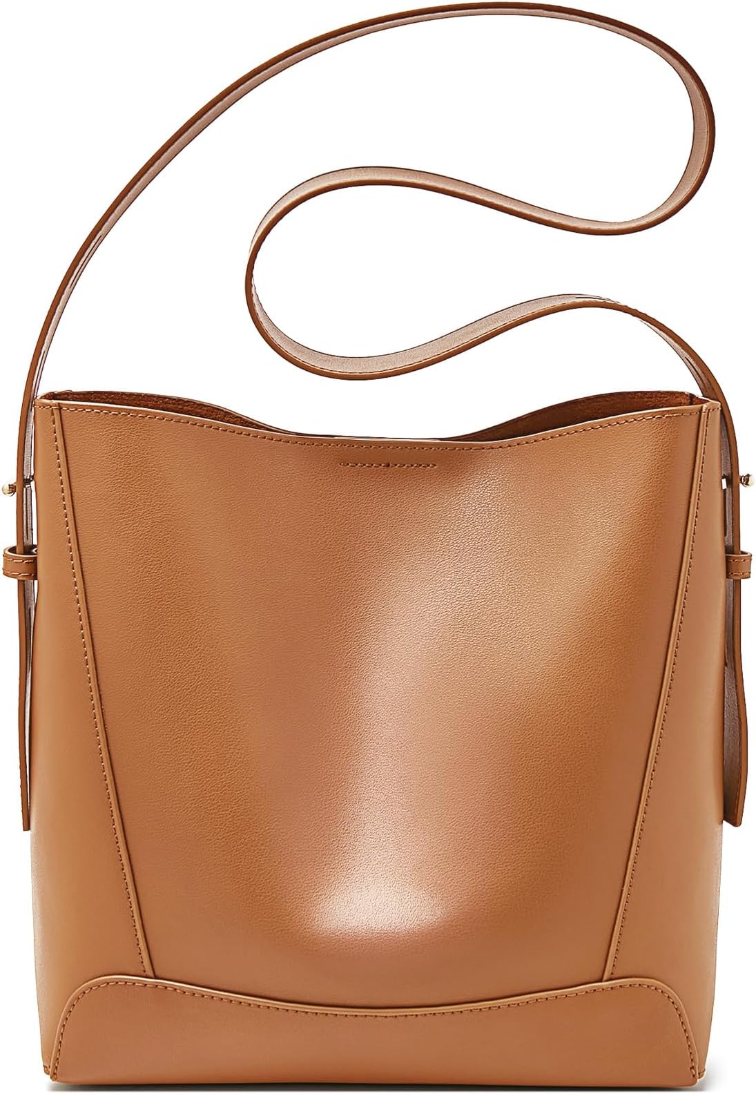 FOXLOVERLeather Bucket Tote Purse for Women Designer Tote Bag and Handbags Shoulder Bag with Pockets and Magnetic Snap