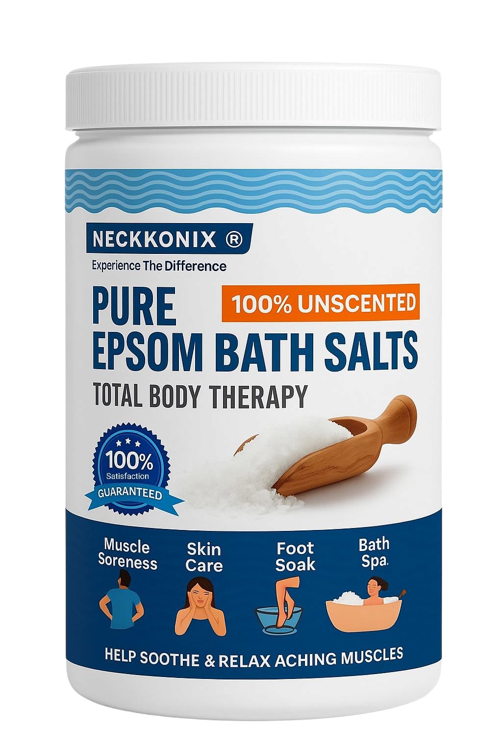 NECKKONIX Epsom Bath Salt Crystal and Bath - 1KG | For refreshing bath soak, relieves aches & pain | Magnesium Sulfate for Relaxing Bath, Foot Soaks-picture-22