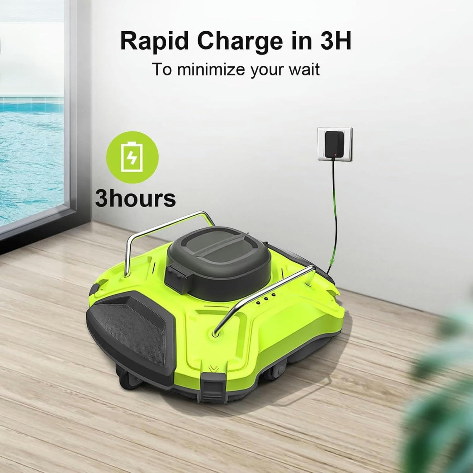 Aspirador de Hojas para Piscina, Limpiador automático subacuático, 4 Clips para Fijar el recogedor de Hojas, Piscina Plana sobre/enterrada
