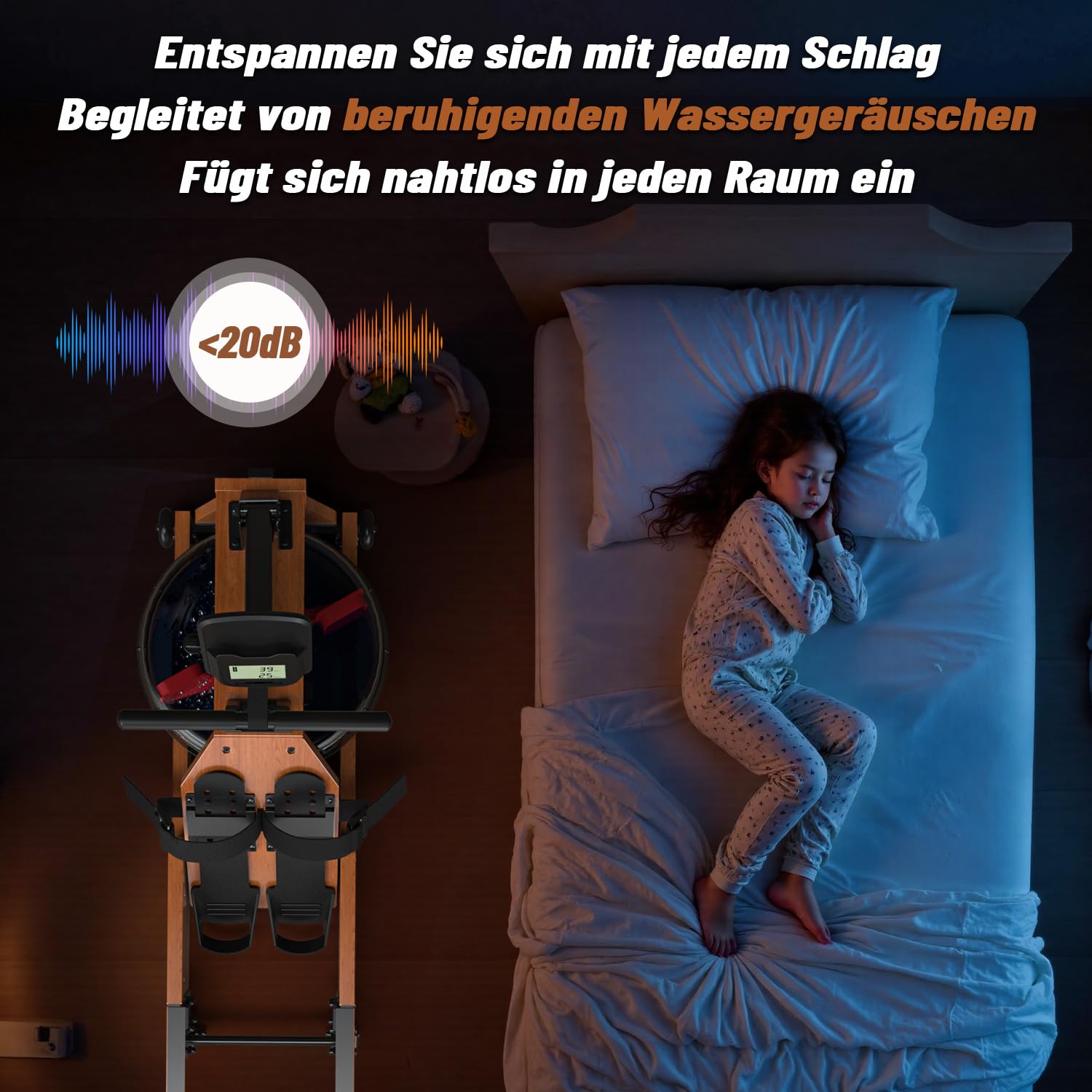 Rudergerät für Zuhause, DMASUN Magnetisches Rudergerät mit Upgrade Doppel-Slide-Rails, APP-Verbindung, 16 Widerstandsstufen, LCD-Datenanzeige, ideal für Cardio-Training