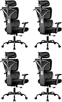 Vista 11 de Silla de Oficina Ergonómica de Respaldo Alto Silla de Escritorio con Soporte Lumbar, Silla de Computadora de Malla Transpirable con Reposabrazos