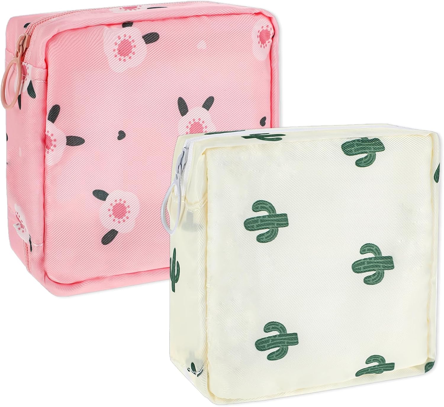 2Pcs Period Bag, Sanitary Napkin Storage Bag Portable Reusable Sanitary Pads Bags for Women Tampons Holder for Purse Period Pouch with Zipper Feminine Care Kit