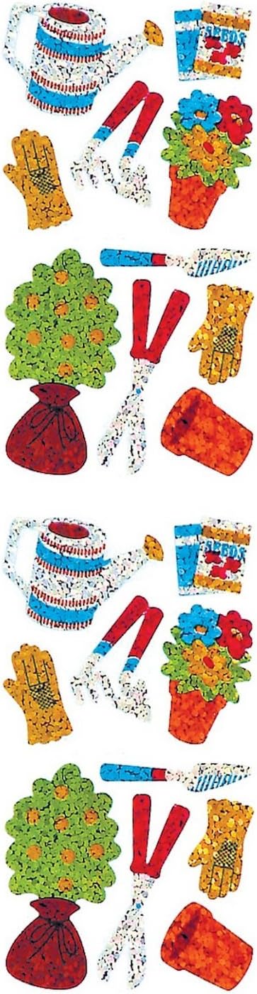 Jillson Roberts Prismatic Stickers, Mini Garden, 12-Sheet Count (S7087)