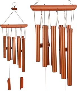 SECFOU Ornamentos De Gramado Ao Ar Livre Decoração De Casa Sinos De Vento Sinos De Vento De Madeira Internos Para Jardim Tom Profundo Sinos De Vento Sinos De Vento Bambu Presente De