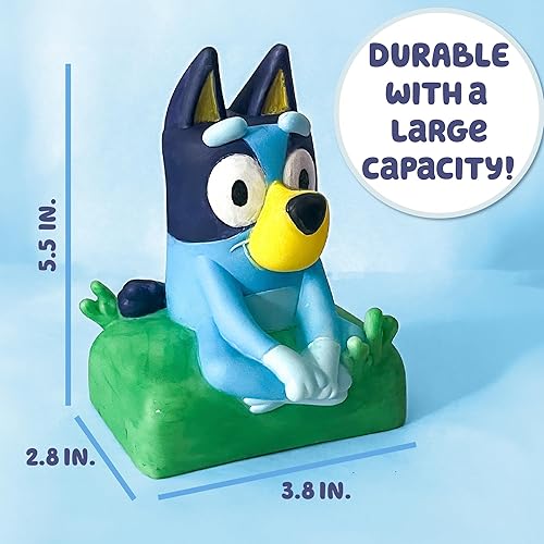 Miniatura 5 de Bluey Pinta tu propio banco, incluye 12 pinturas, calcomanías, banco de vinilo, alcancía para niños, alcancía temática, gran regalo para fiesta de