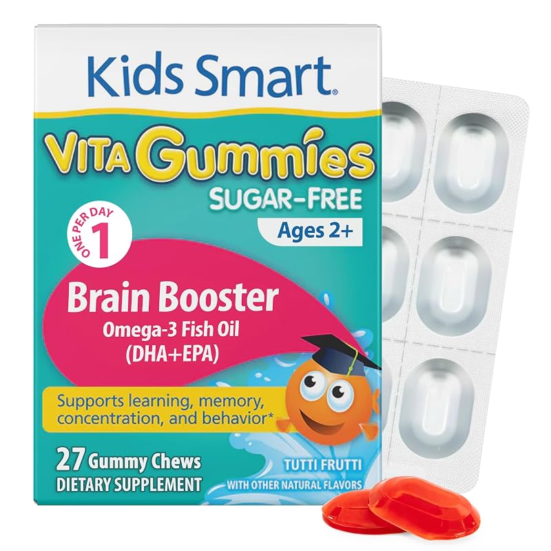 KIDS SMART Suplemento de ômega-3 DHA + EPA em gomas, 27 unidades
