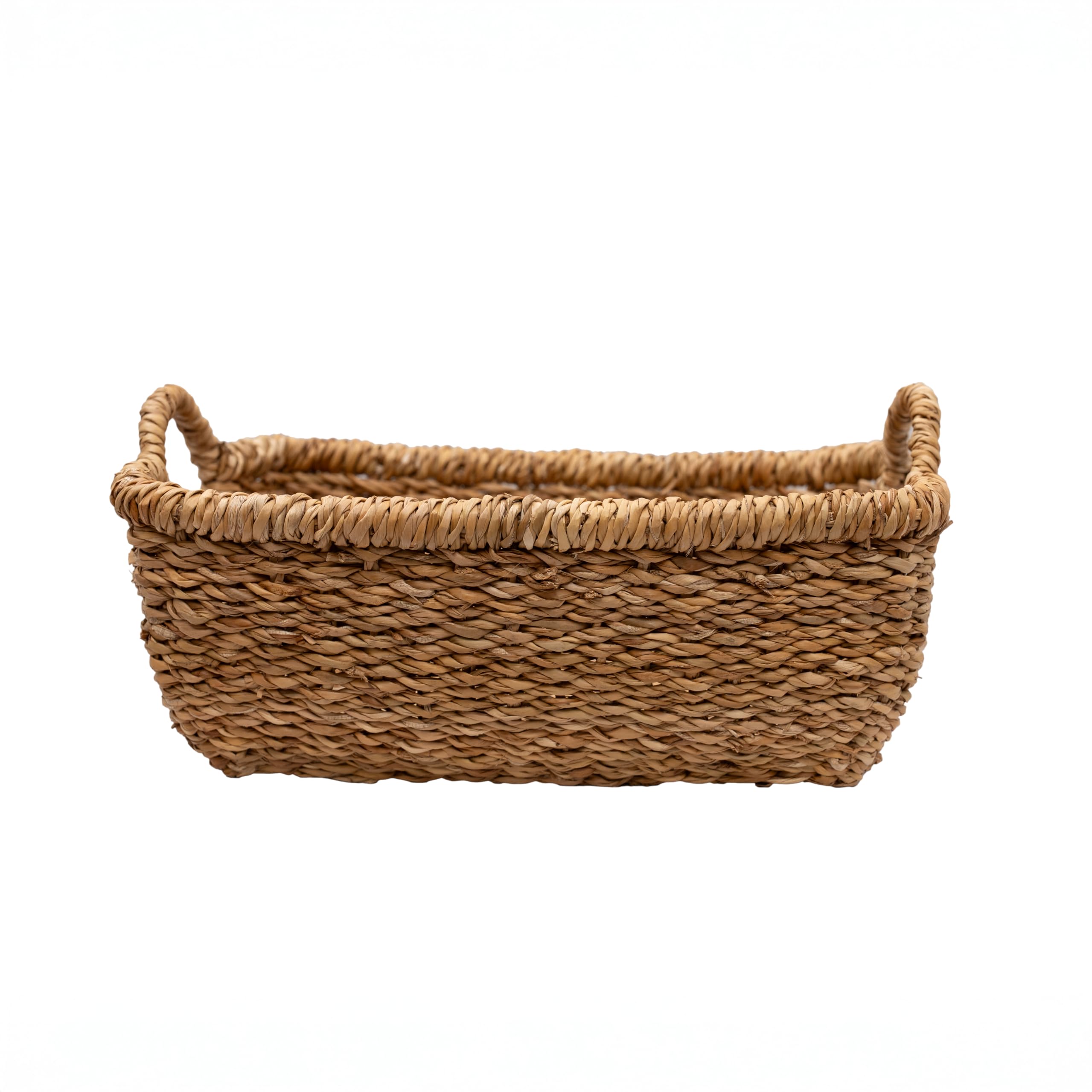 Arthur Cameron – Meghna Handwoven Seagrass Storage Basket Tray – Decorative Shelf Organiser and Natural Home Décor (SMALL)