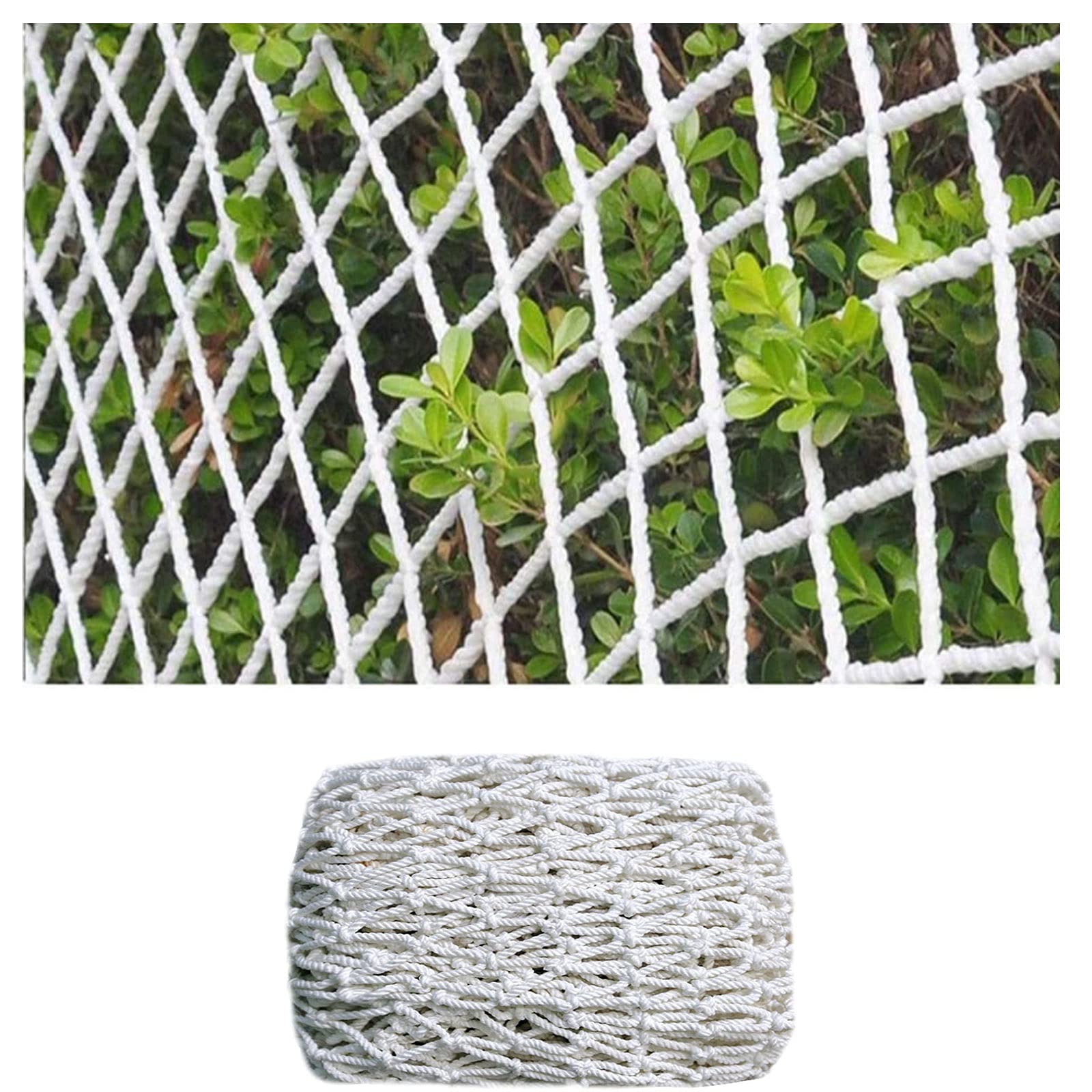 LJRProtective Net for Plant, Rope Net Nylon Climbing Safety Net Outdoor Kids Swing Fence Netting Decor Birds Net Heavy Duty White Cargo Net (Size : 4x8m(13x26ft))