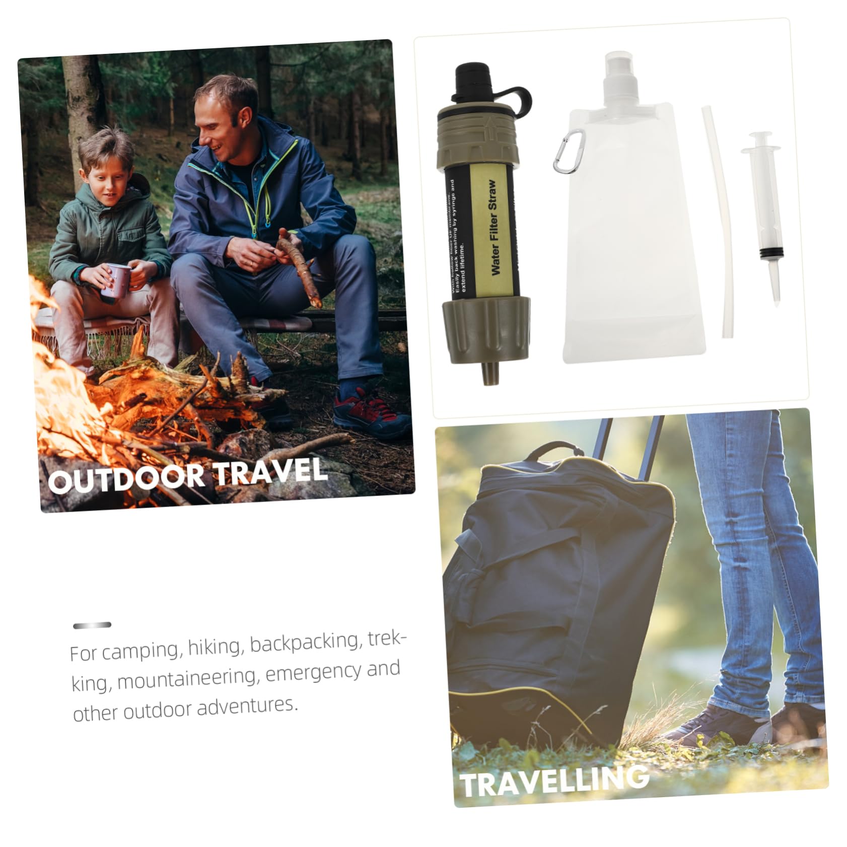 Sosoport 2stücke Mini Wasserfilter Tragbarer Wasserreiniger Für Outdoor-aktivitäten Entfernt Schädlicher Stoffe Für Notfälle Und Reisen Aus Hochwertigem Material Militärgrün