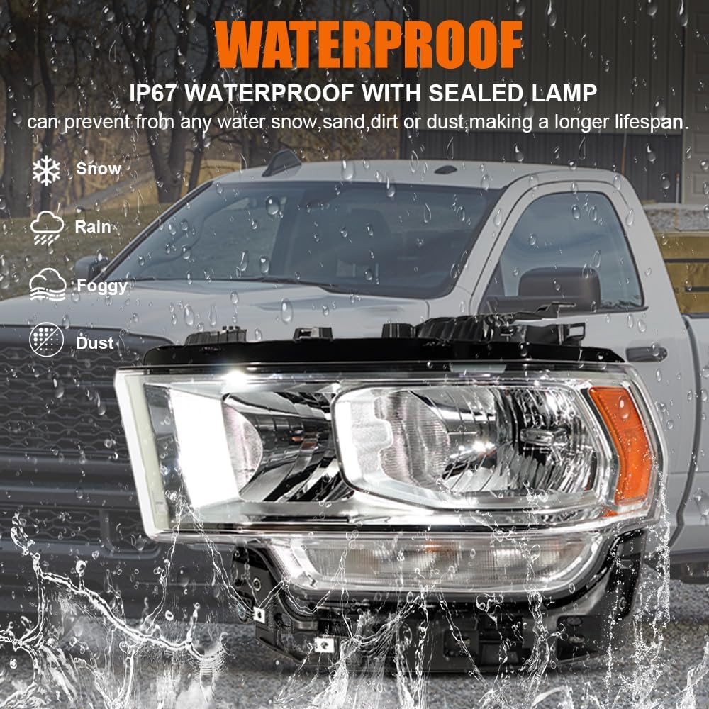 Headlight Headlamp Assembly Fit for Dodge Ram 2500 3500 2019 2020 2021 2023 2024,Replace for CH2502334 68360177AE (Left Driver Side)