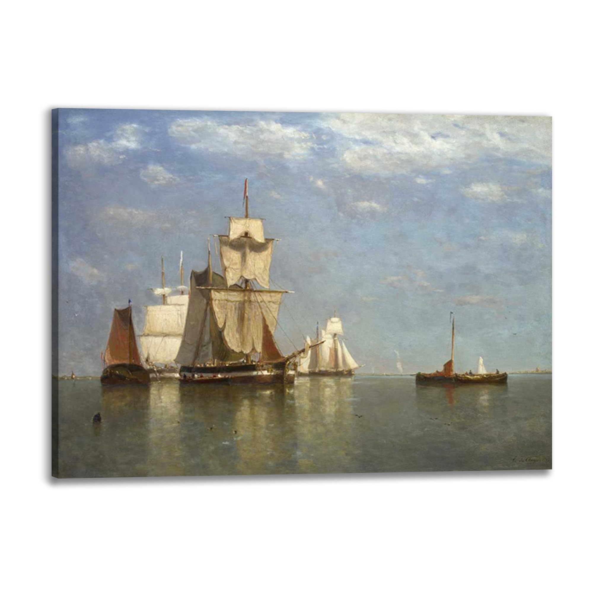 Toile Paul Jean Clays Ships Lying Off Flushing impression haute définition cadre bois