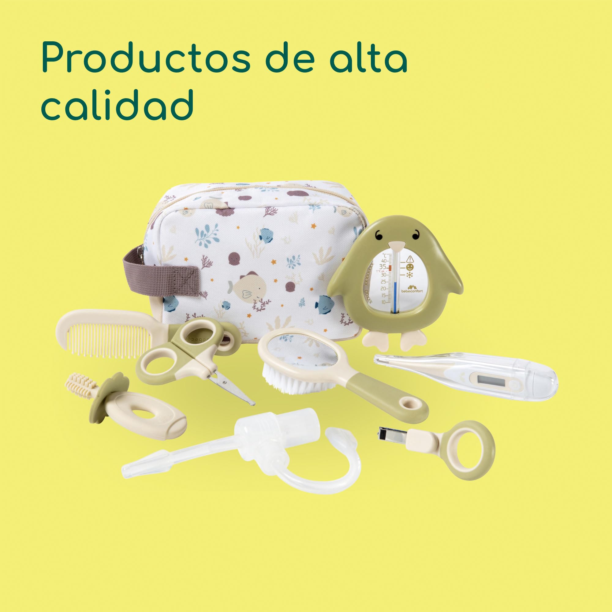 Bebeconfort Set Esencial para el Cuidado del Bebé, Kit para el Cuidado y Aseo del Bebé, Desde el Nacimiento Cuidado del Recién Nacido, Ideal para Viajar, Estuche Incluido, Under the Sea