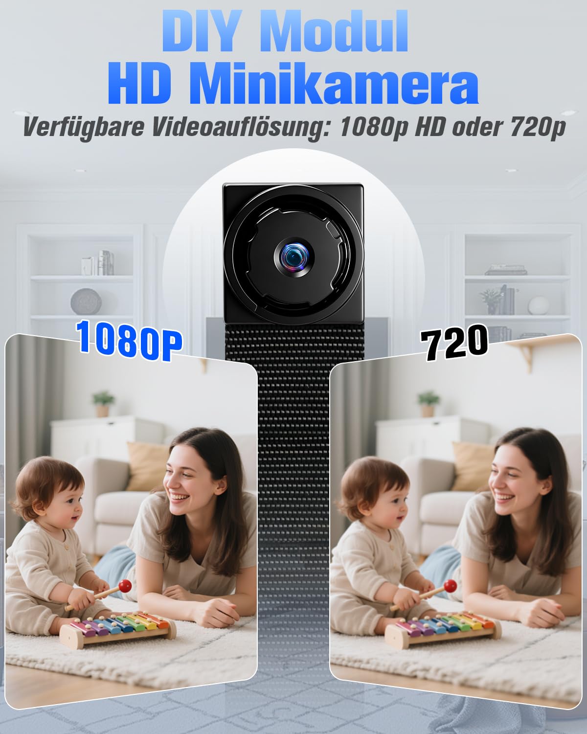 Mini Kamera 1080P HD, Kleine Videokamera Tragbare Bodycam Körperkamera Mit Bewegungserkennung Mikro Cam für Home Office Wohnungen Sicherheit Innen, kein WLAN