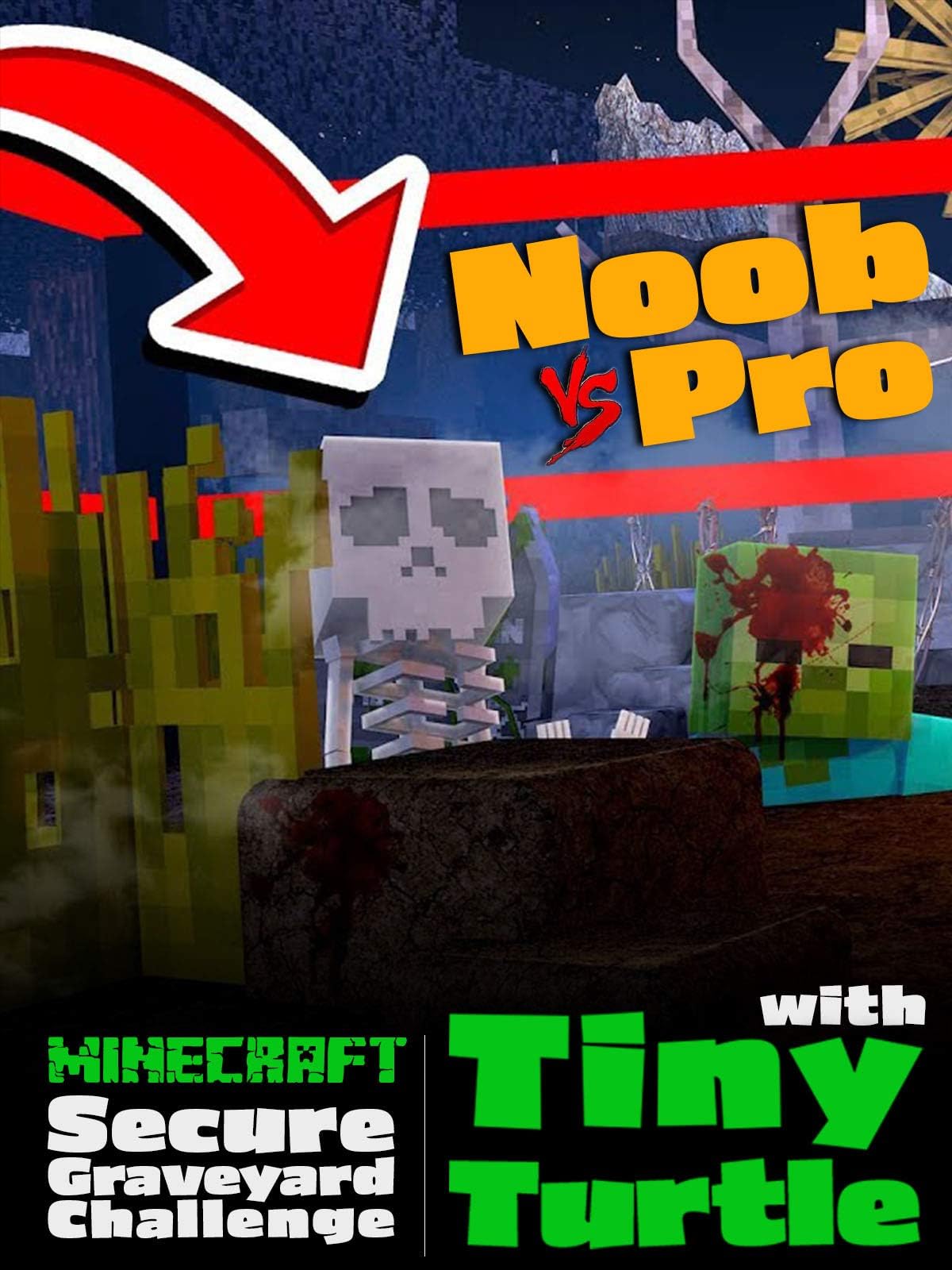 Clip: Noob vs. Pro Minecraft Secure Graveyard Challenge with Tiny Turtle