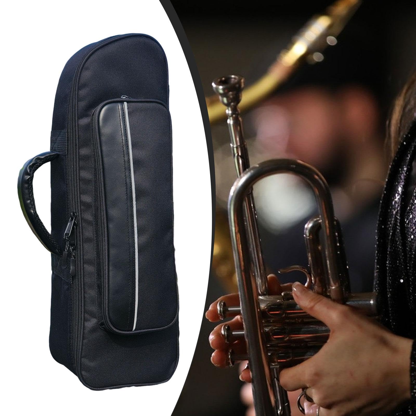 Bolsa de Viaje para Trompeta de Tela Oxford, Funda Protectora para Hombro, Resistente e Impermeable, Estuche de Trompeta para Sordinas de Concierto en Exteriores
