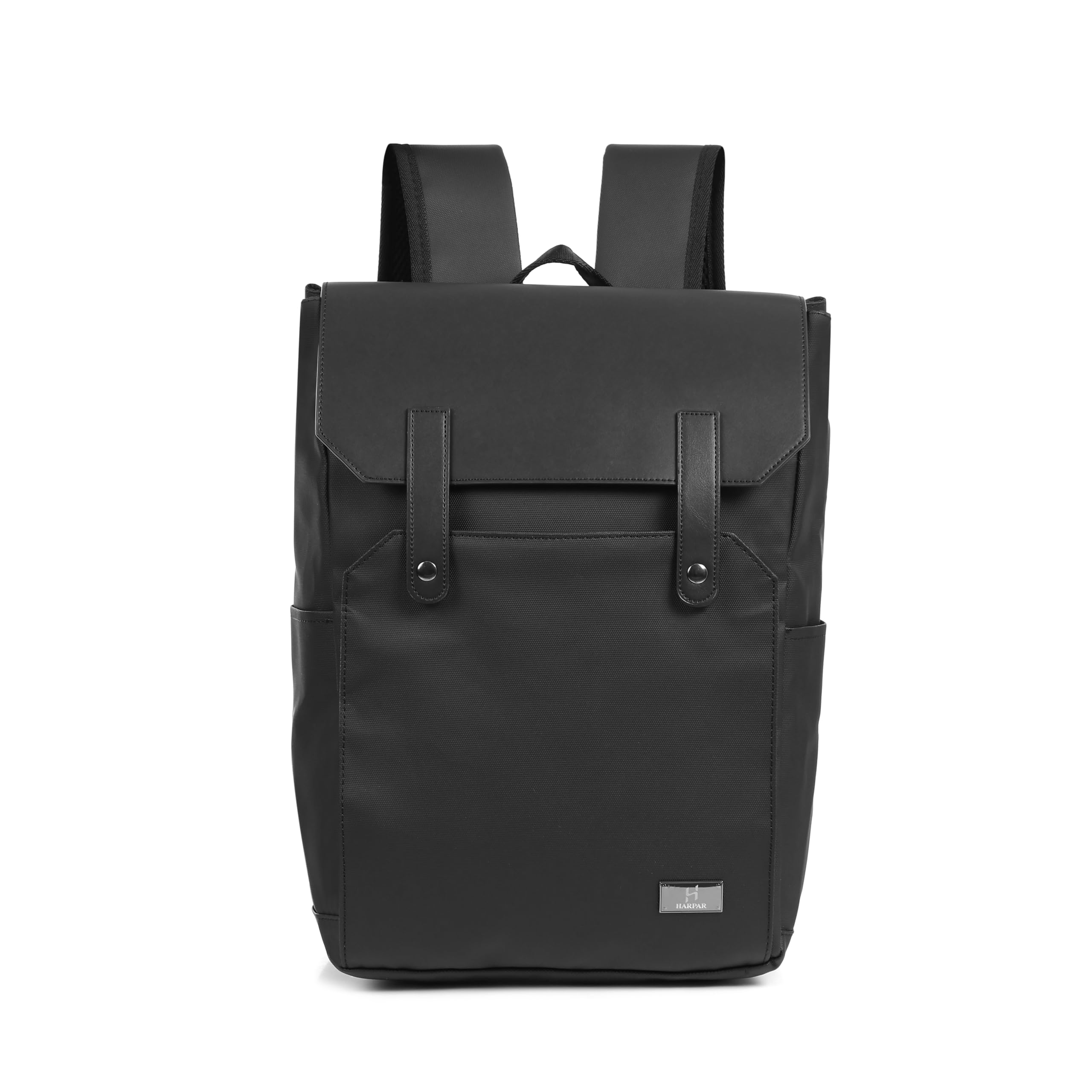 Executive Laptop Backpack | Premium Vegan Leather | Water Resistant Backpack | 15.6 Inch Laptop Compatible | Office, Business, College & Travel | Black-image-8