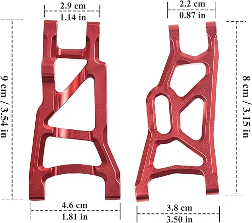 Miniatura 3 de Hosim Juego de brazos A de suspensión delantera y trasera de aluminio a control remoto, barra de amarre para 110 Slash 2WD RC Car Upgrade Parts Hop