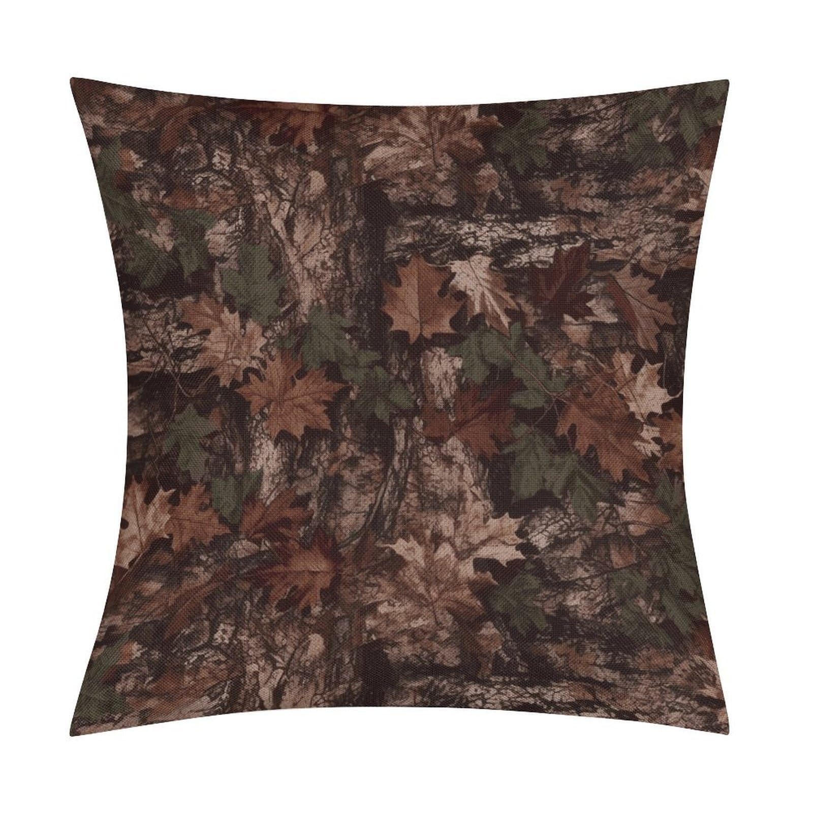 LZQPOEAS Outfitter Tuff Camo Throw Pillow Covers, Waterproof Faux Linen Pillow Cases with Invisible Zipper, Decorative Square Cushion Covers for Sofa Couch Living Room Bedroom 18x18 Inch