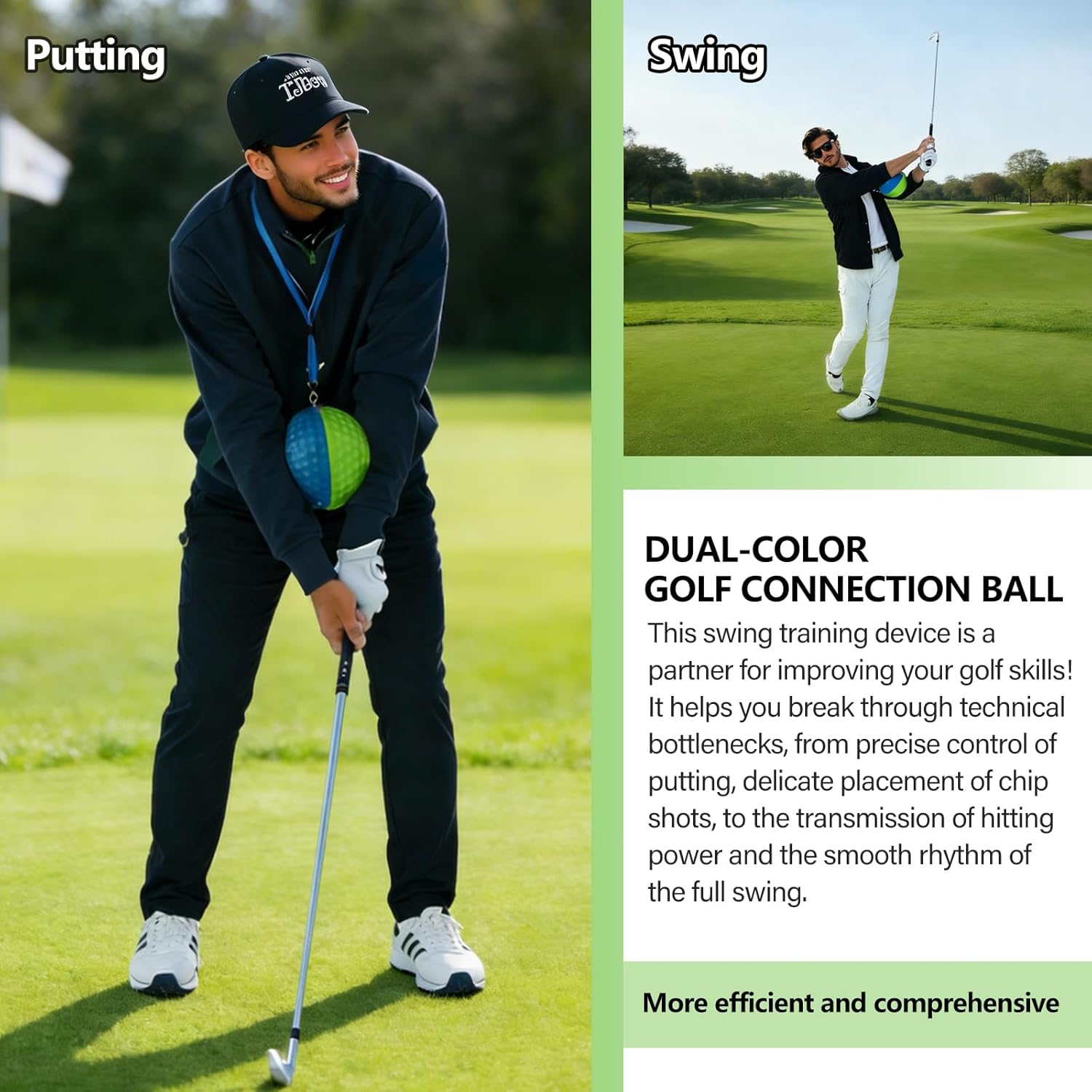 Golf Training Aid Ball, Golf Training Ball Between arms Optimize Impact Accuracy and Swing, Fix Slicing, Scooping & Chicken Wing, Make Training efficient Golf Swing Trainer