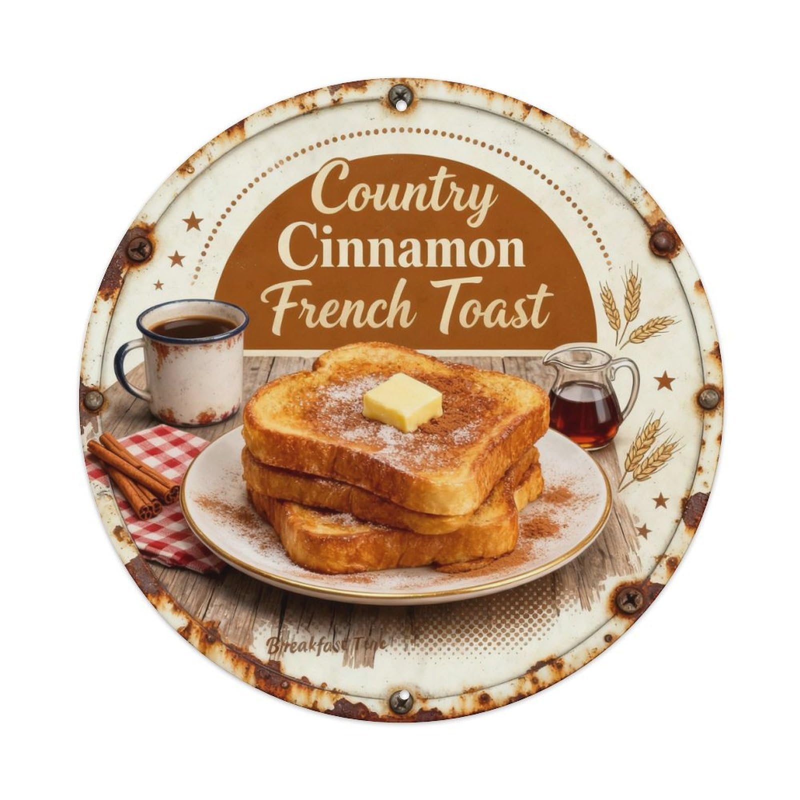 Cinnamon French Toast Metal Tin Sign Plaque