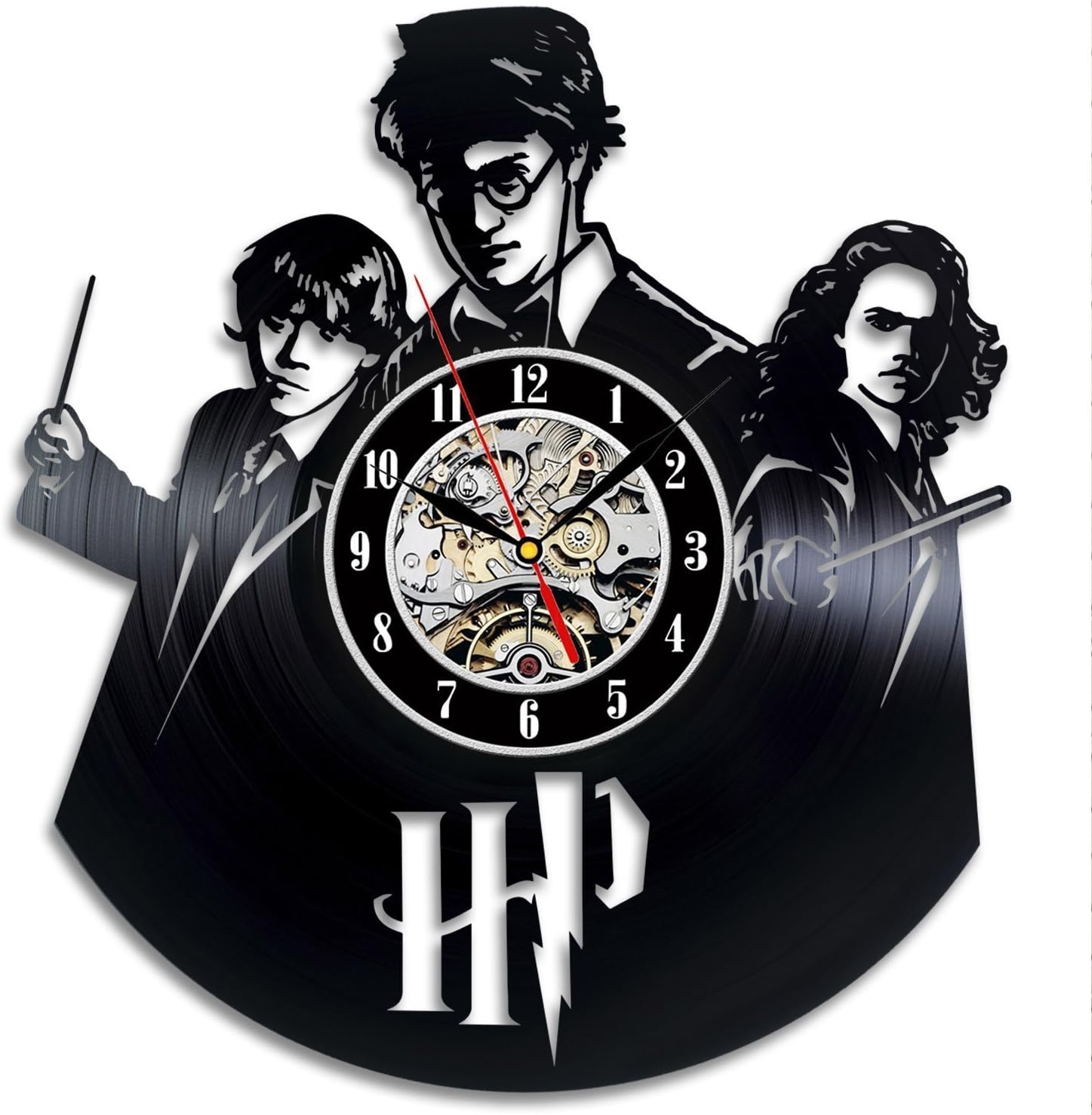 Amazon｜Harry Potter Ron Hermione Vinyl Wall Clock Fan Gift Children's Room Decor Idea Home Art