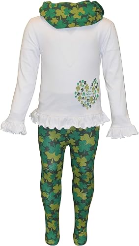 Unique Baby Girls Clover Heart Legging St Patrick's Day Outfit (7, Heart)